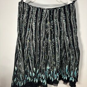 Apt. 9 Black and Blue A-Line Skirt